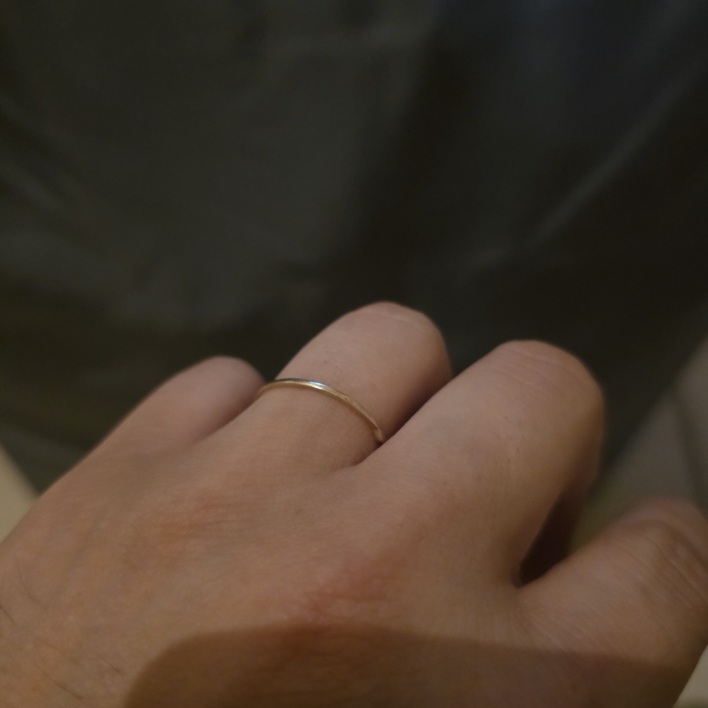 14K Gold Faceted Dainty Ring - Picture 8 of 9